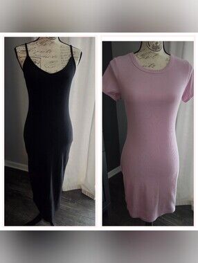 wild fable Black & Light Pink Midi Dress Duo